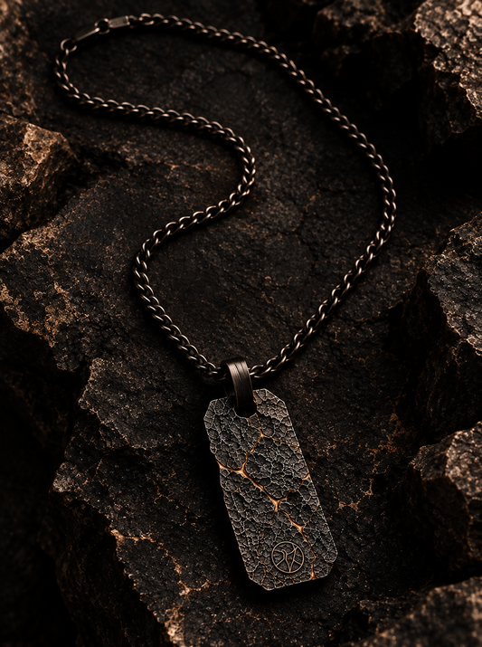 KYNTSU The Dog Tag pendant shown with its 60 cm chain